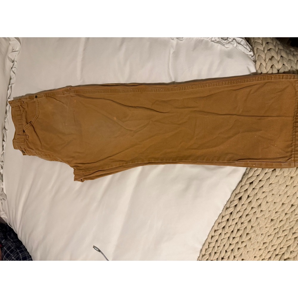 Dickies Work Pants Tan Carpenter Utility Canvas Men Size 36x30 Flaws - Picture 3 of 9